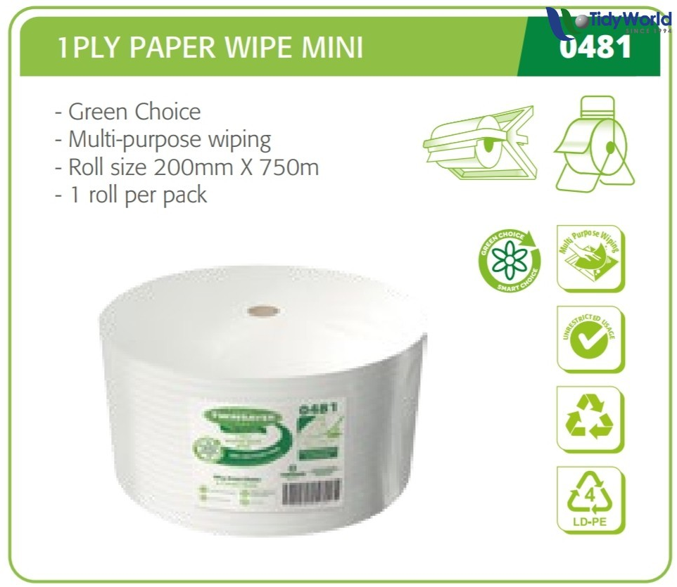 Wiper Roll, 200mm x 750m – Code 481