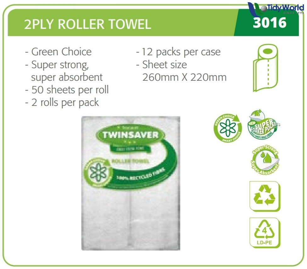 Kitchen Towel rolls – 2 ply x 24 rolls – Code 3012