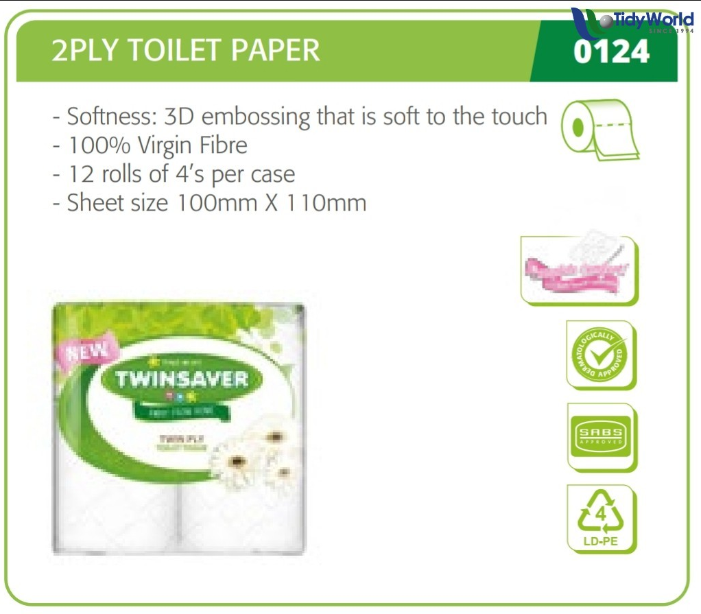 Twinsaver 2 Ply Luxury Toilet Paper x 48 rolls – Code 1320