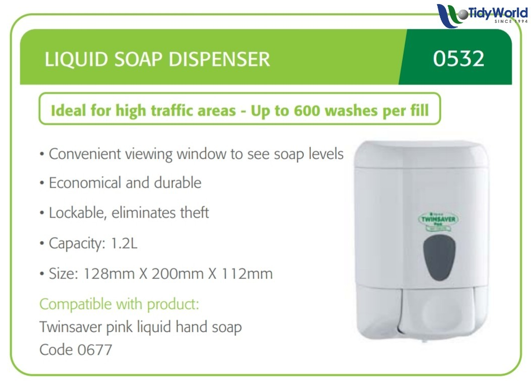 Twinsaver Plastic Soap Dispenser – Code 758